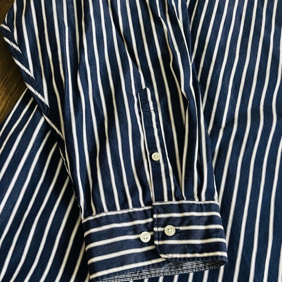 Lacoste Blue & White Stripe Shirt - Picture 3 of 5